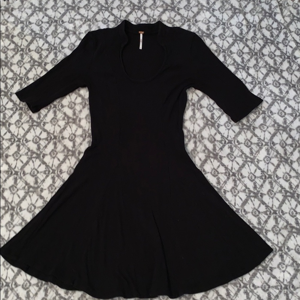 Black flare bottom dress